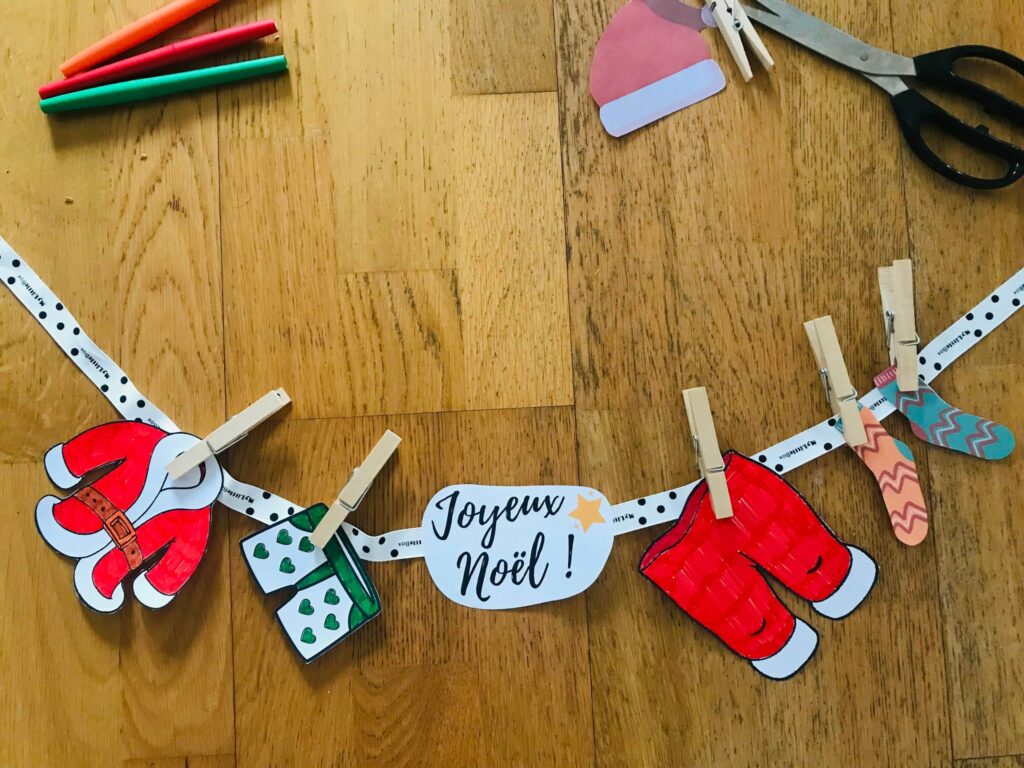 Guirlande de noël à colorier