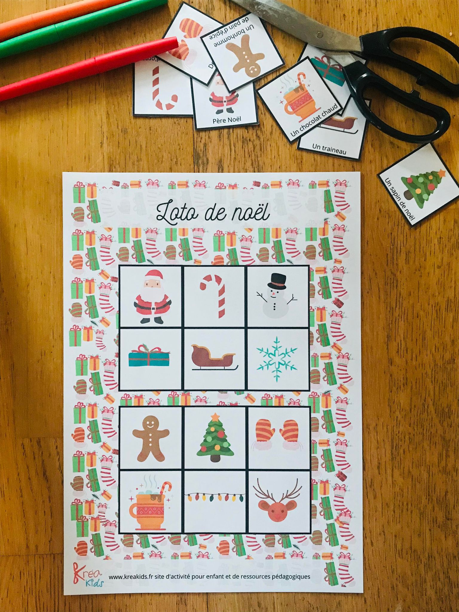 Loto de noël pour enfant à imprimer Kreakids