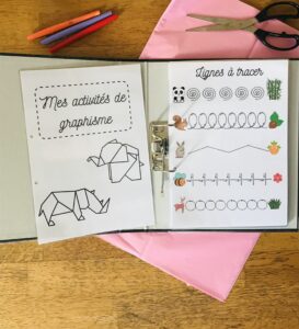 Cahier de graphisme réutilisable pour enfant