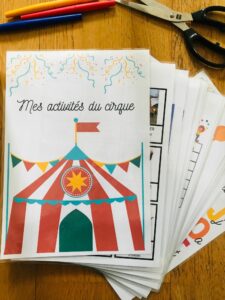 PDF quiet book sur le cirque niveau primaire