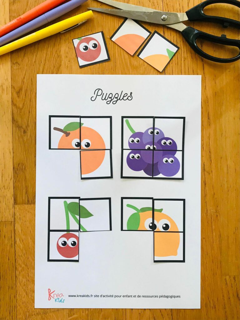 Puzzles fruits pour enfant