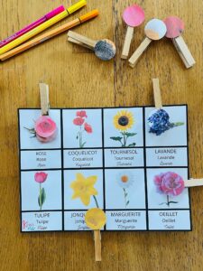 Activité sur les fleurs pour enfant