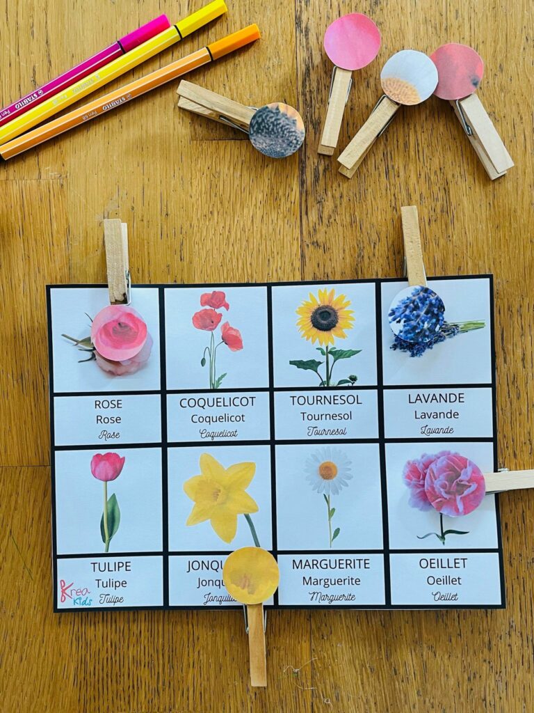 Activité sur les fleurs pour enfant