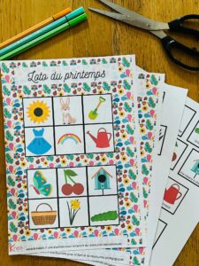 Loto du printemps pour enfant