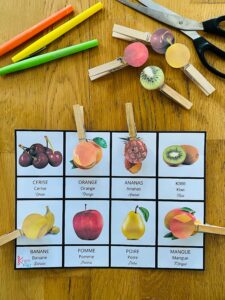 Activité sur les fruits facile pour enfant