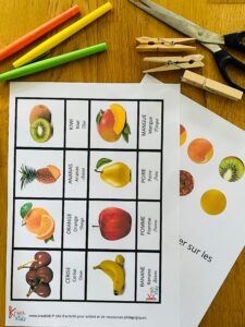 Activité sur les fruits facile pour enfant
