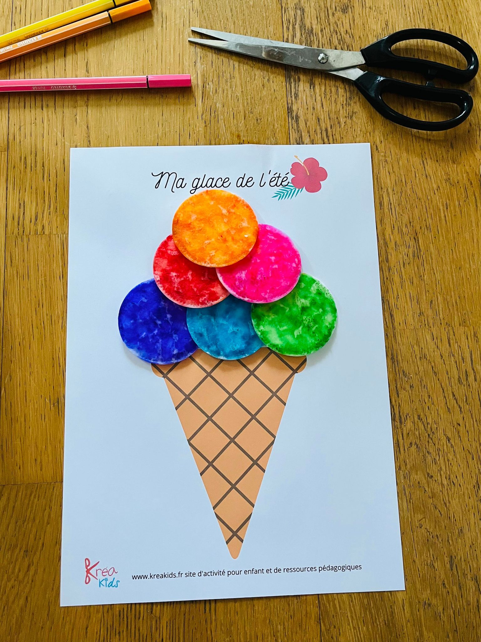 Activité Manuelle été 6 10 Ans Activité de l'été pour enfant, miam une glace - Kreakids
