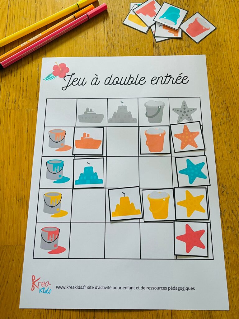 Tableau à double entrée pour enfant