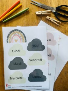 Gabarit Semainier pour enfant gratuit