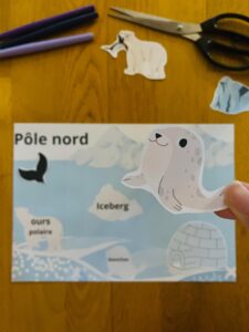 Activité sur le pôle nord montessori