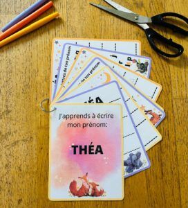 Support personnalisé pour apprendre son prénom facilement