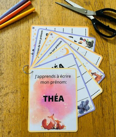 Support personnalisé pour apprendre son prénom facilement