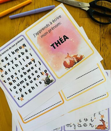 Support personnalisé pour apprendre son prénom