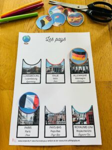 Jeu montessori sur les pays