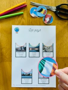 Jeu montessori sur les pays