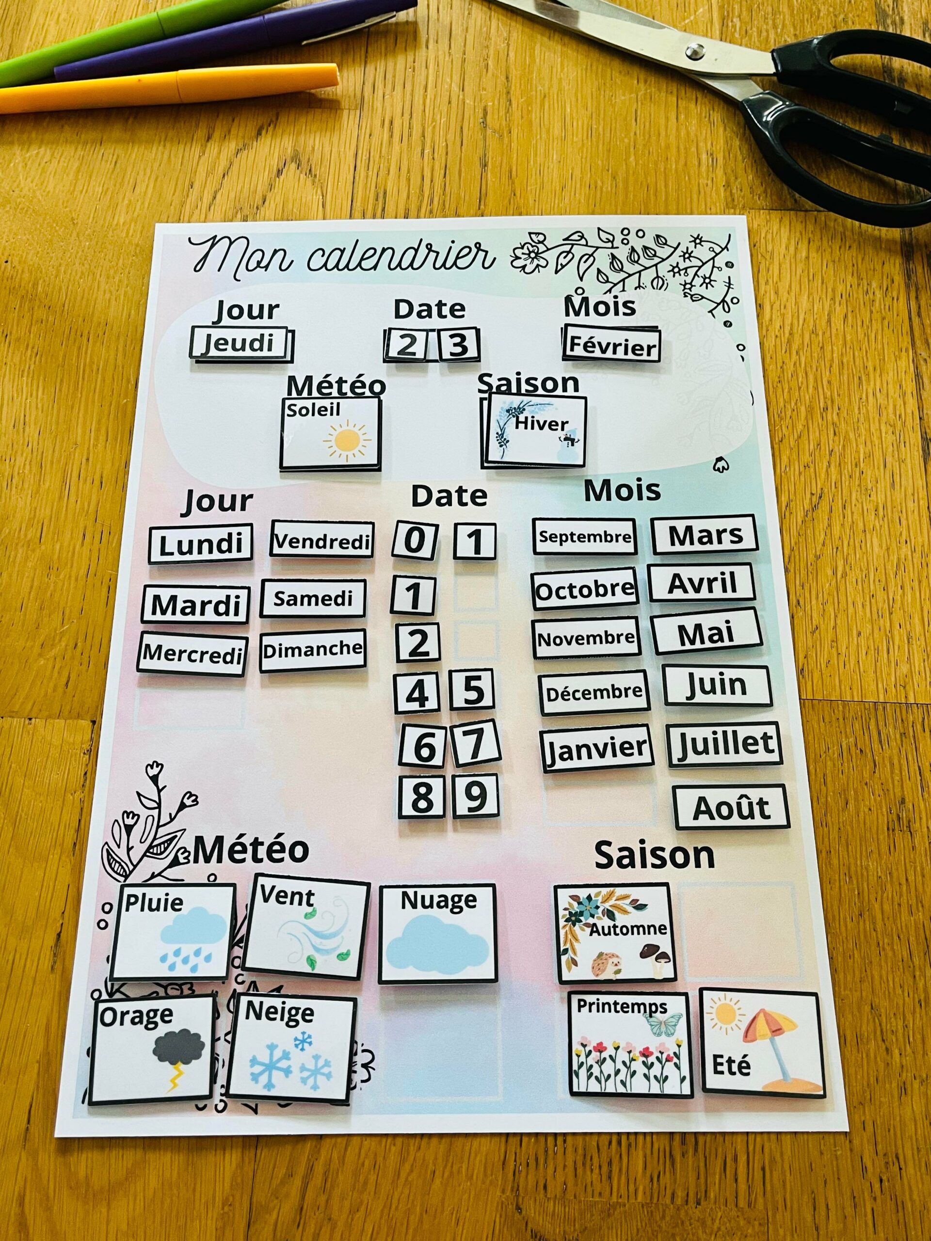 Calendrier perpétuel pour enfant à imprimer – Image 10