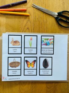 Cartes de nomenclature de pâques