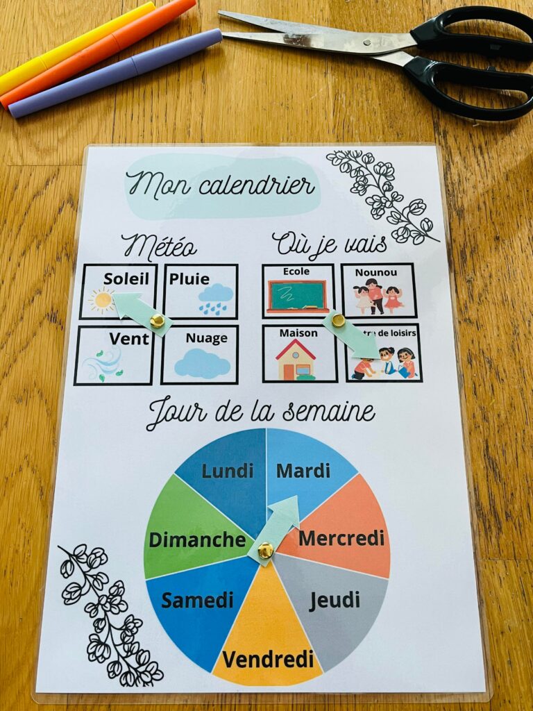 Calendrier perpétuel pour enfant gratuit