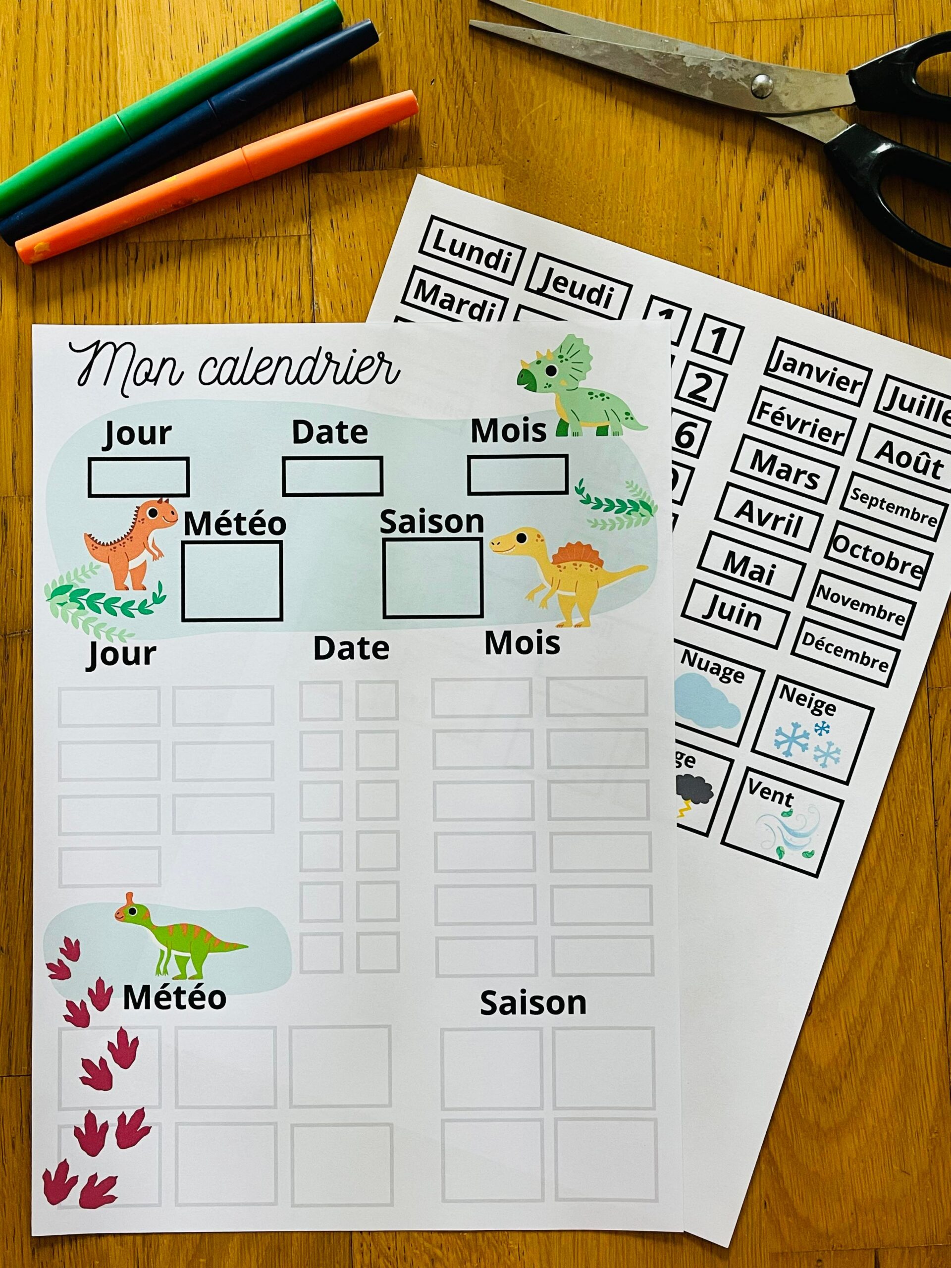 Calendrier perpétuel pour enfant à imprimer – Image 4