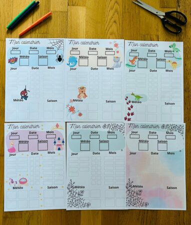 Calendrier perpétuel pour enfant à imprimer