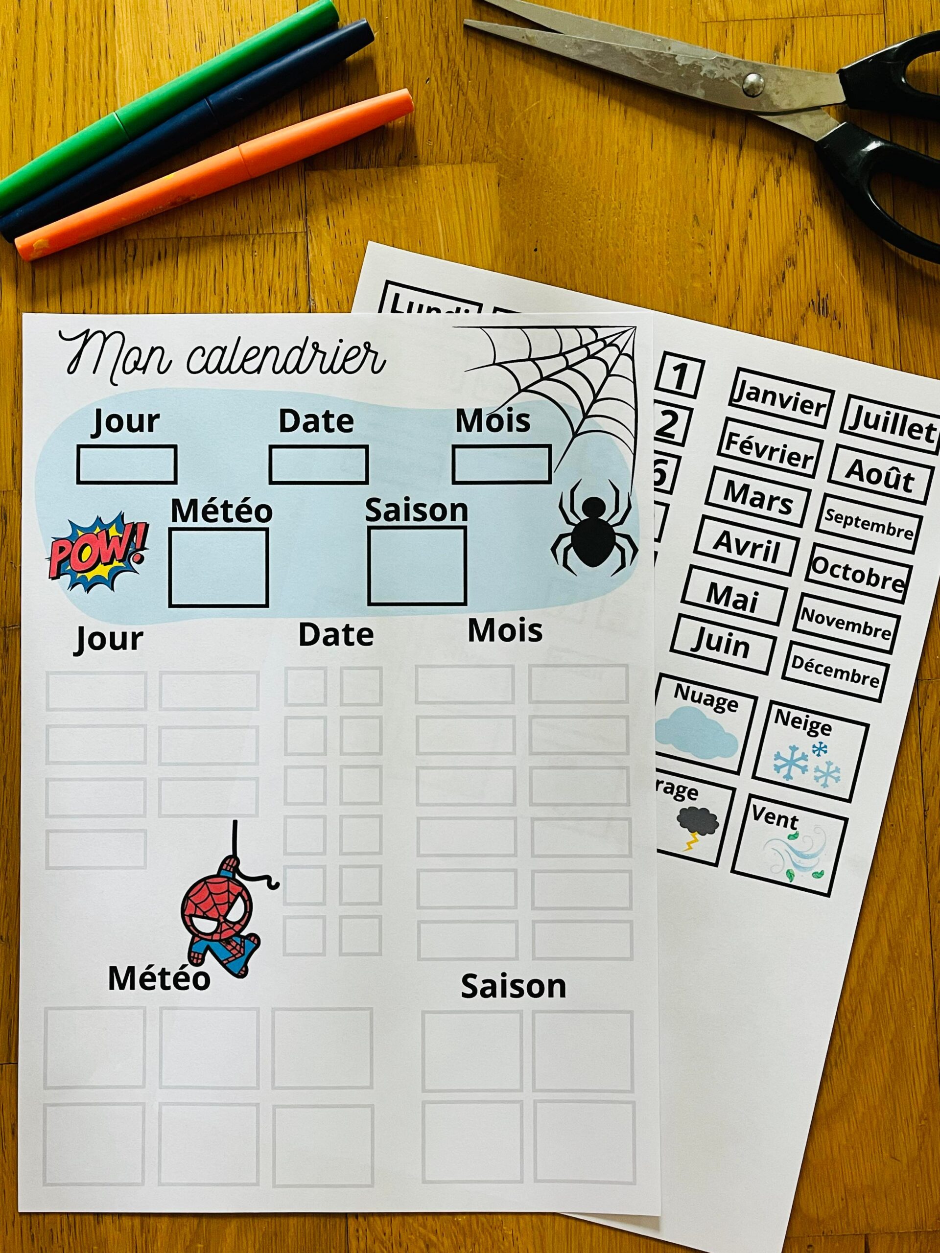 Calendrier perpétuel pour enfant à imprimer – Image 6