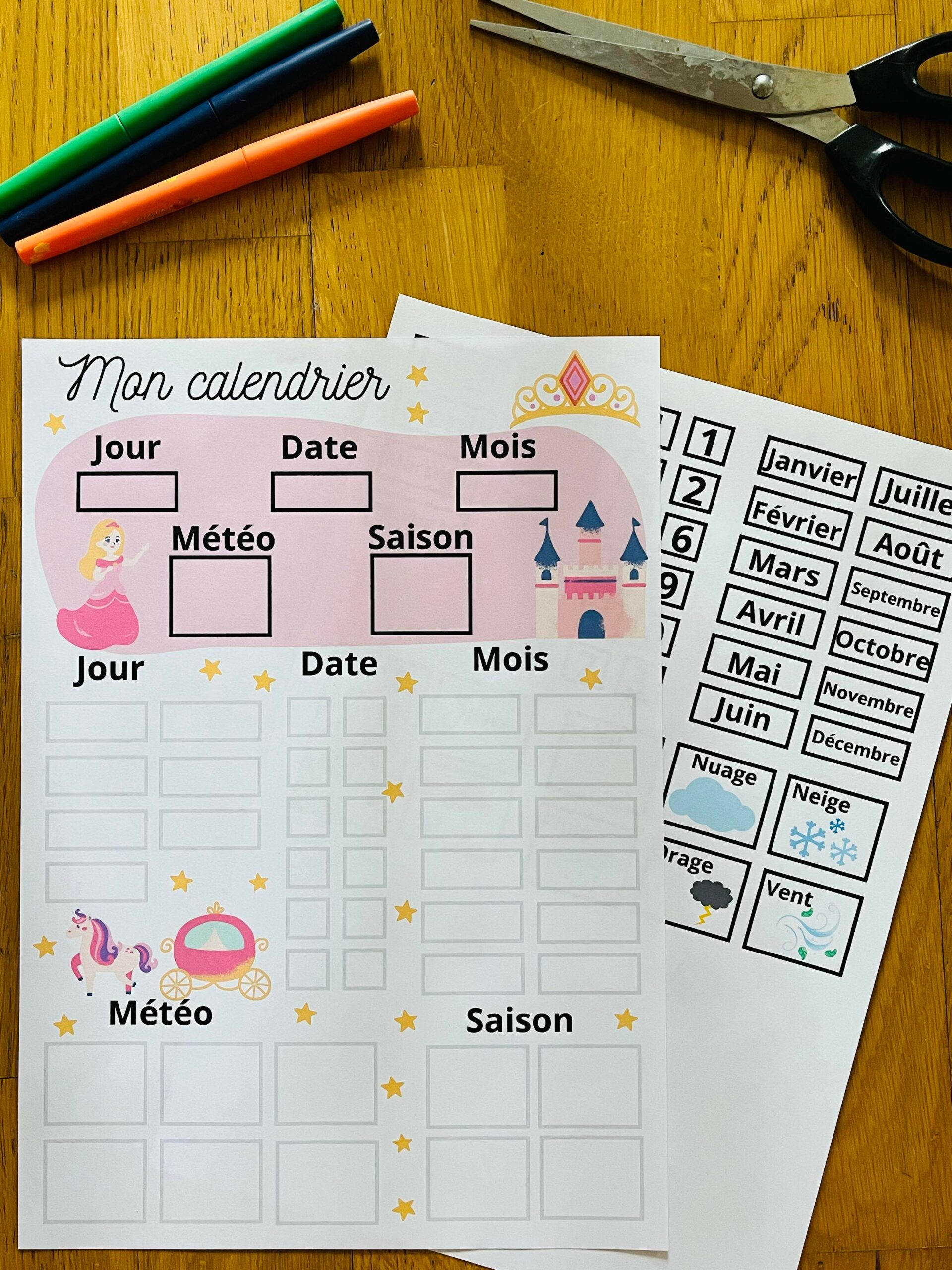 Calendrier perpétuel pour enfant à imprimer – Image 3