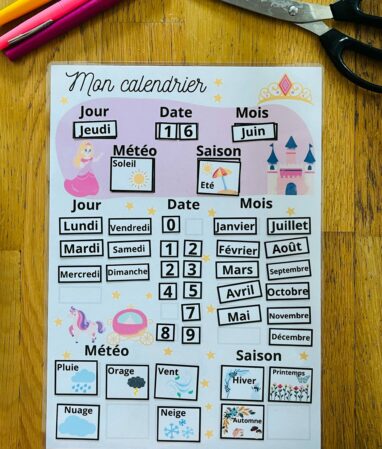 Calendrier pour enfant princesse