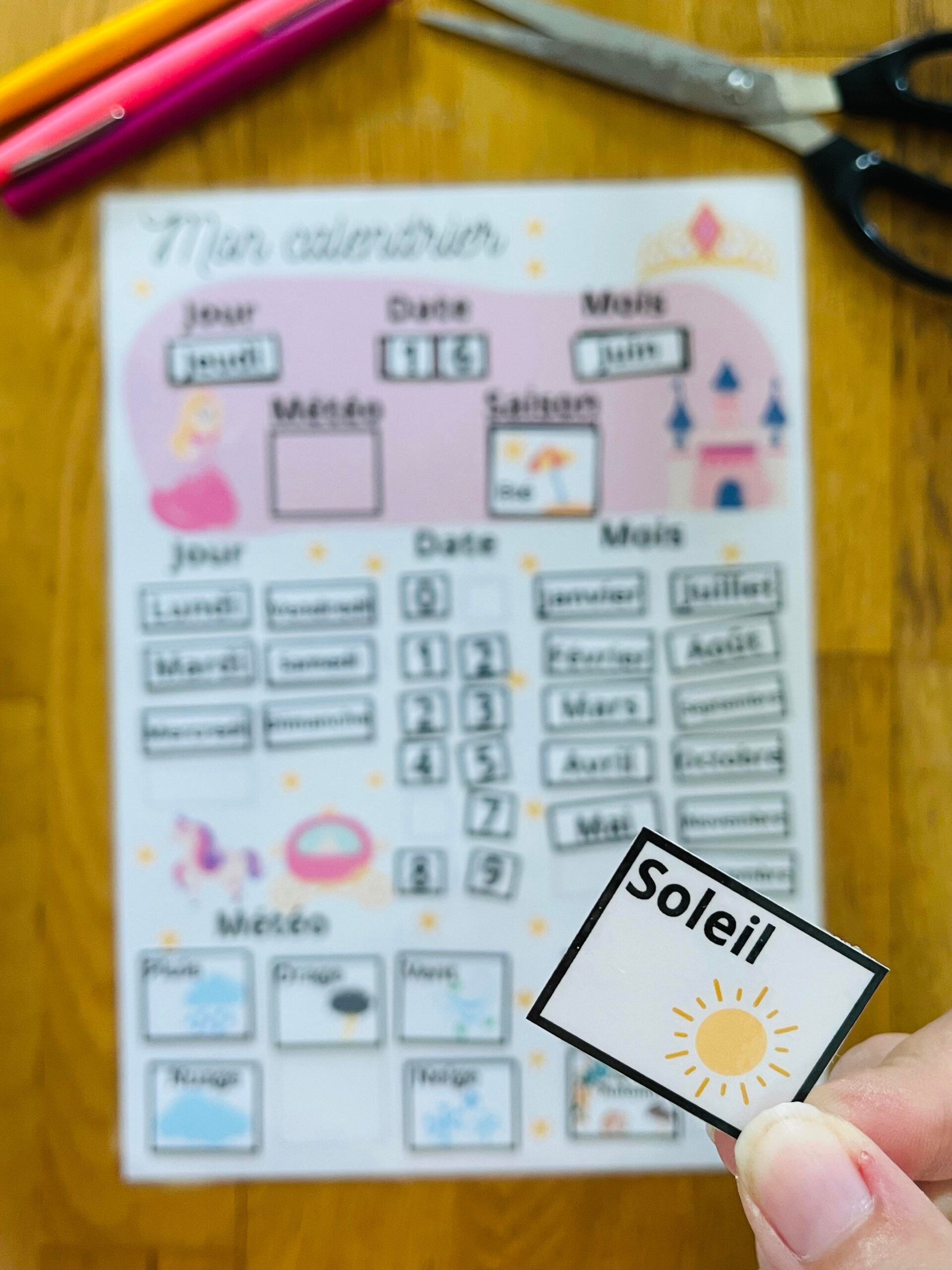 Calendrier pour enfant princesse prêt à l'emploi – Image 2