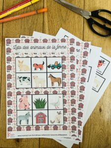 Loto des animaux de la ferme
