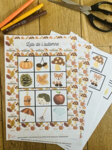 Loto automne gratuit à imprimer