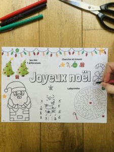 Set de table noël pour enfant