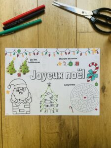 Set de table noël pour enfant