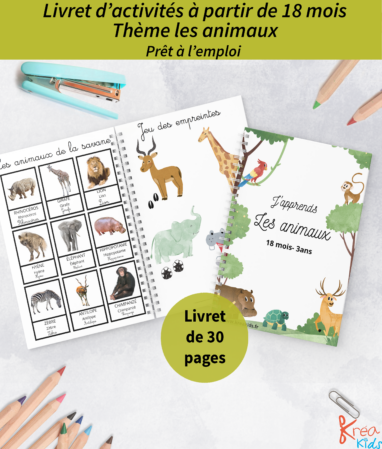 Cahier d'activités 18 mois et plus animaux prêt à l'emploi