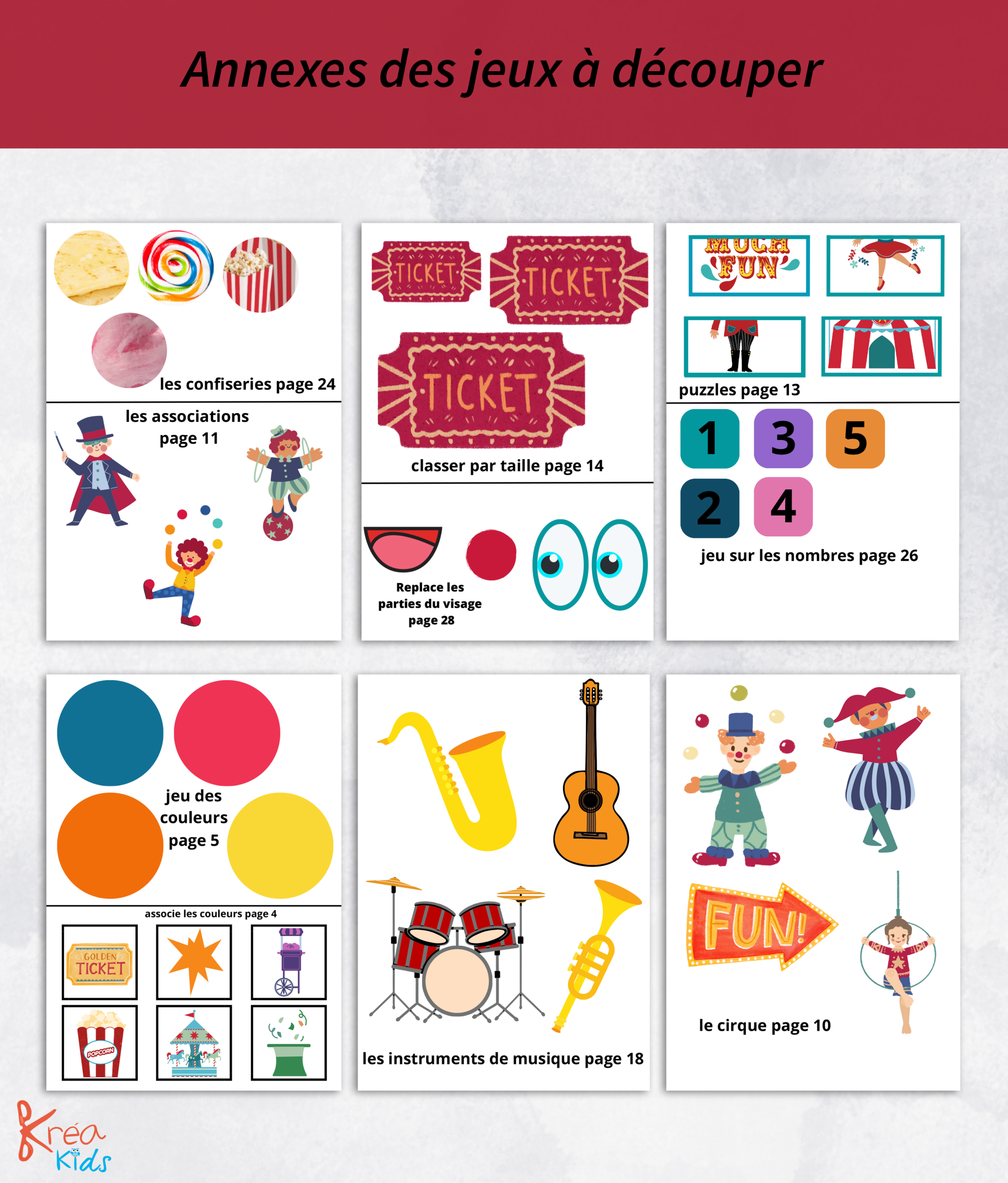 Livret d'activité cirque 18 mois et plus à découper – Image 6