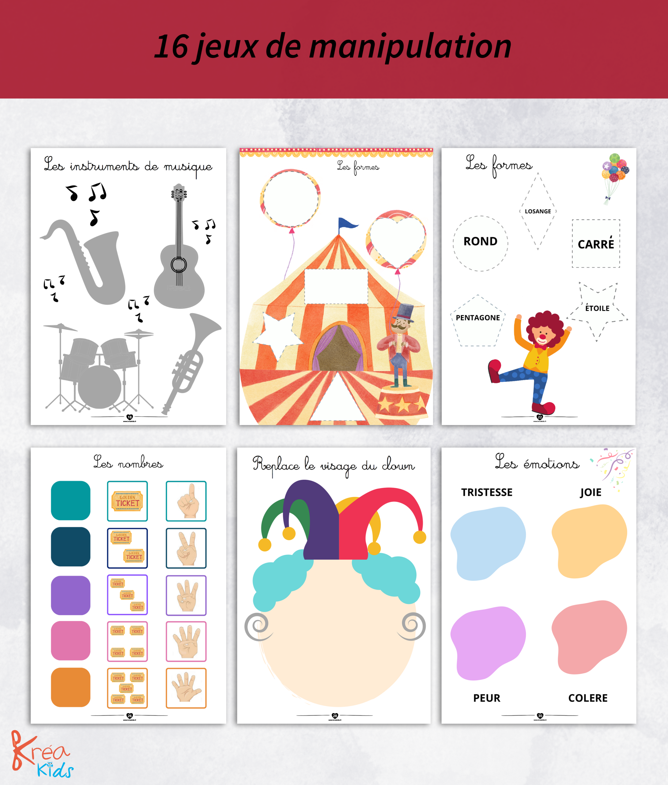 Livret d'activité cirque 18 mois et plus à découper – Image 2
