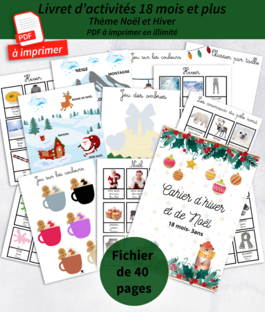 PDF cahier d'activité noël 18 mois et plus
