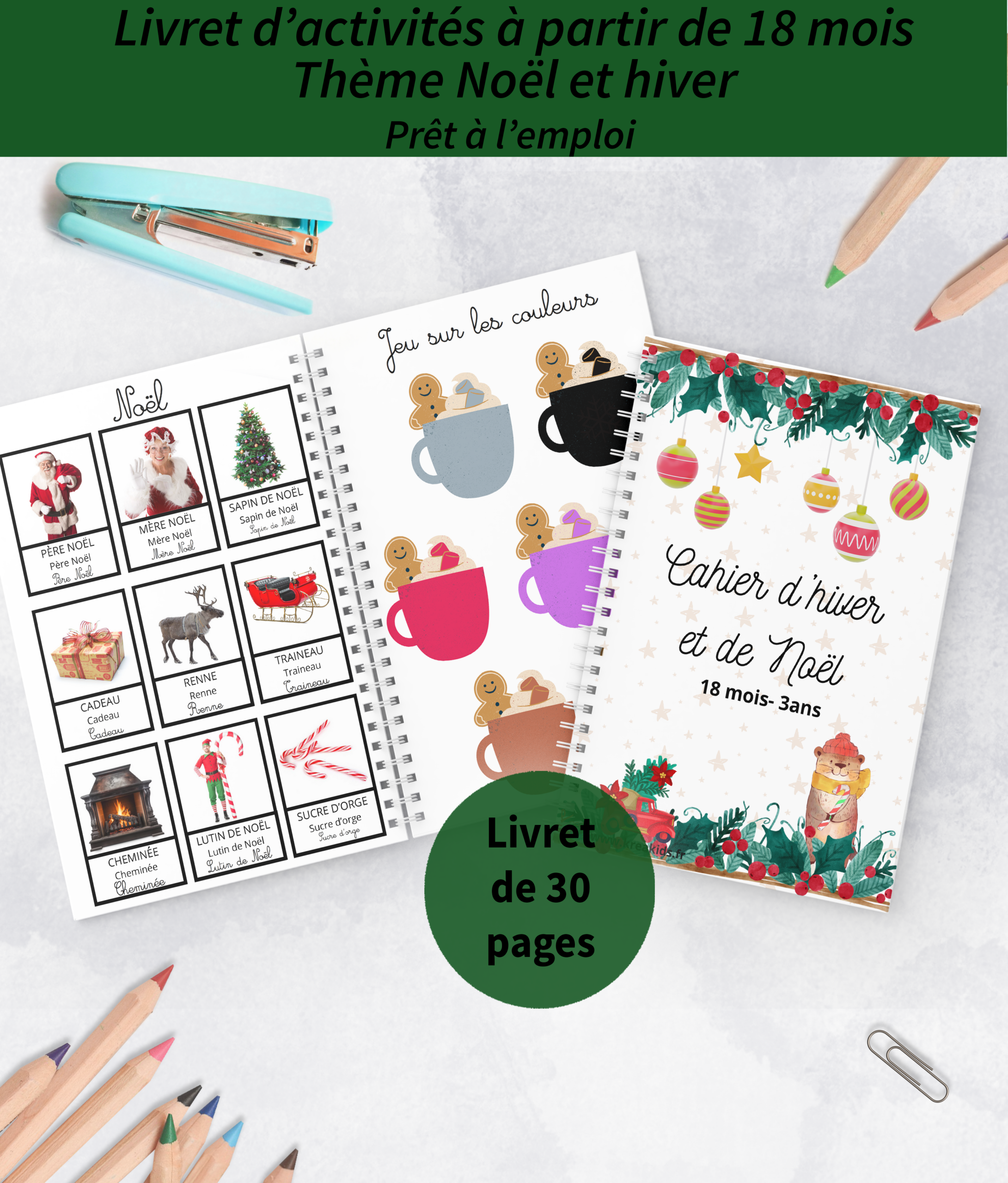 Cahier d'activités noël 18 mois