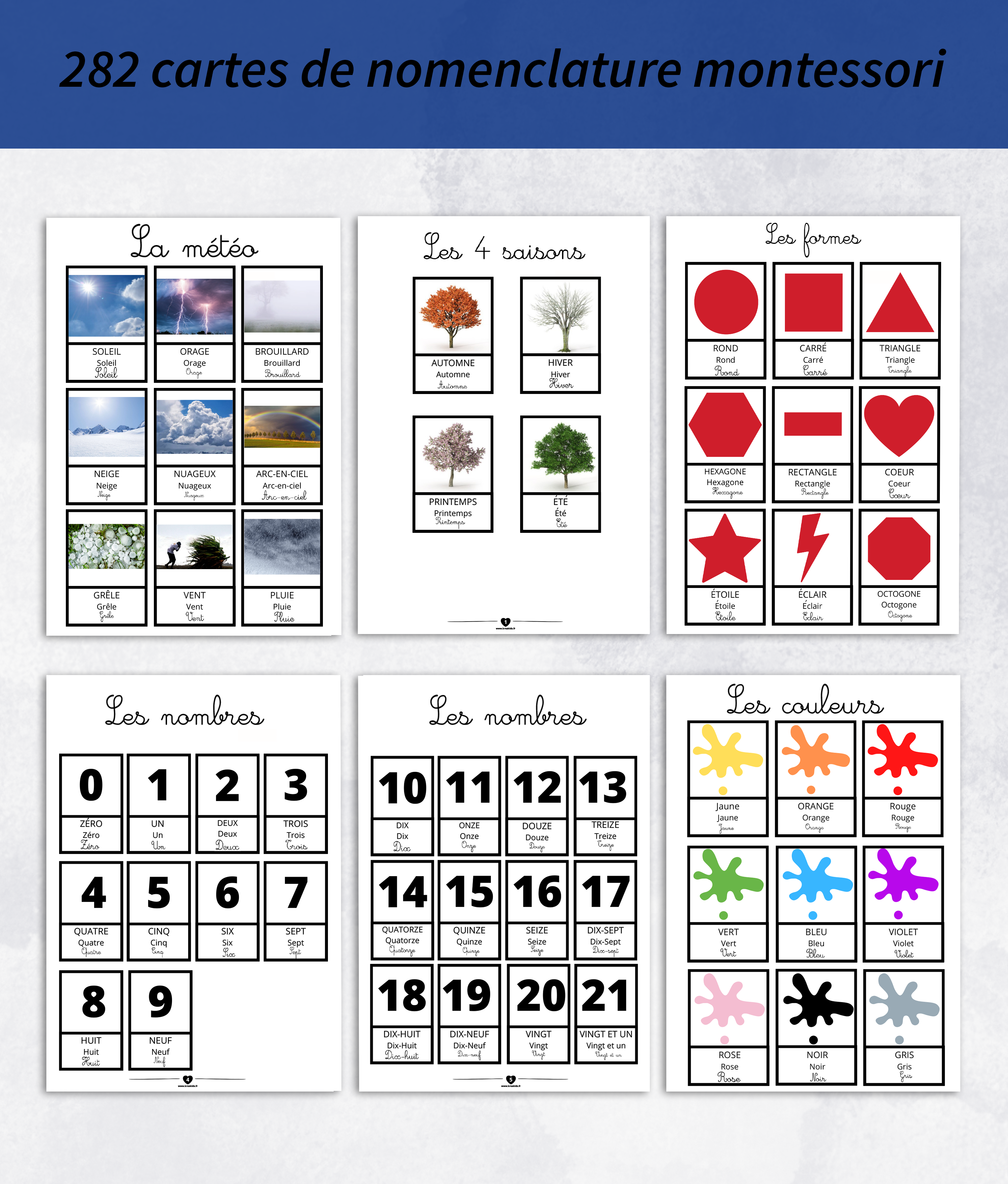 Cahier de cartes de nomenclature montessori en kit – Image 2