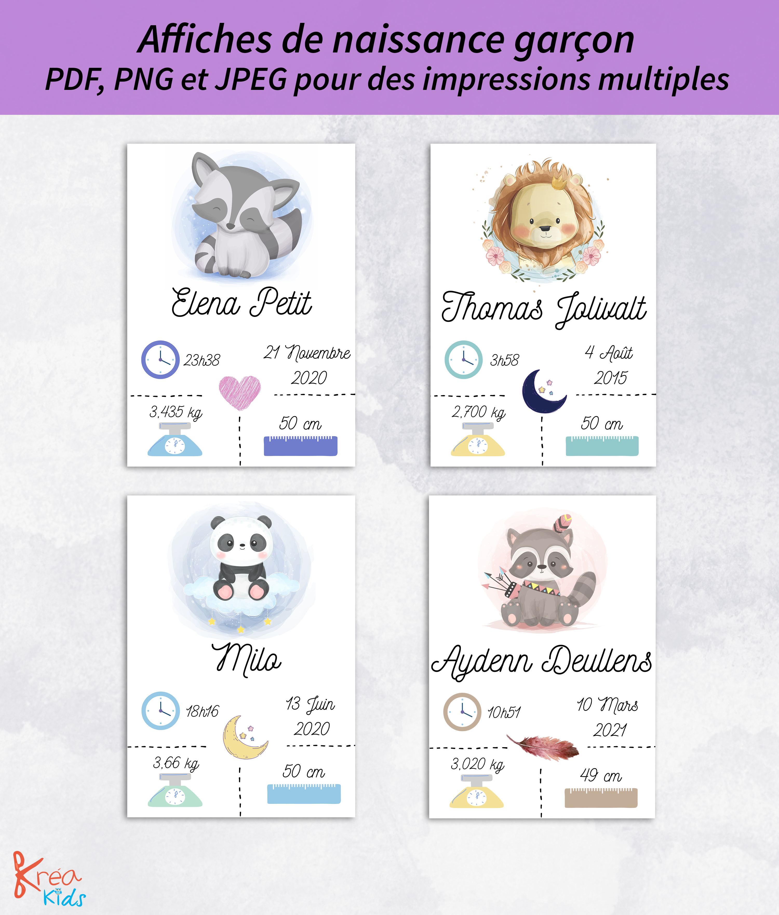 Affiche de naissance personnalisé