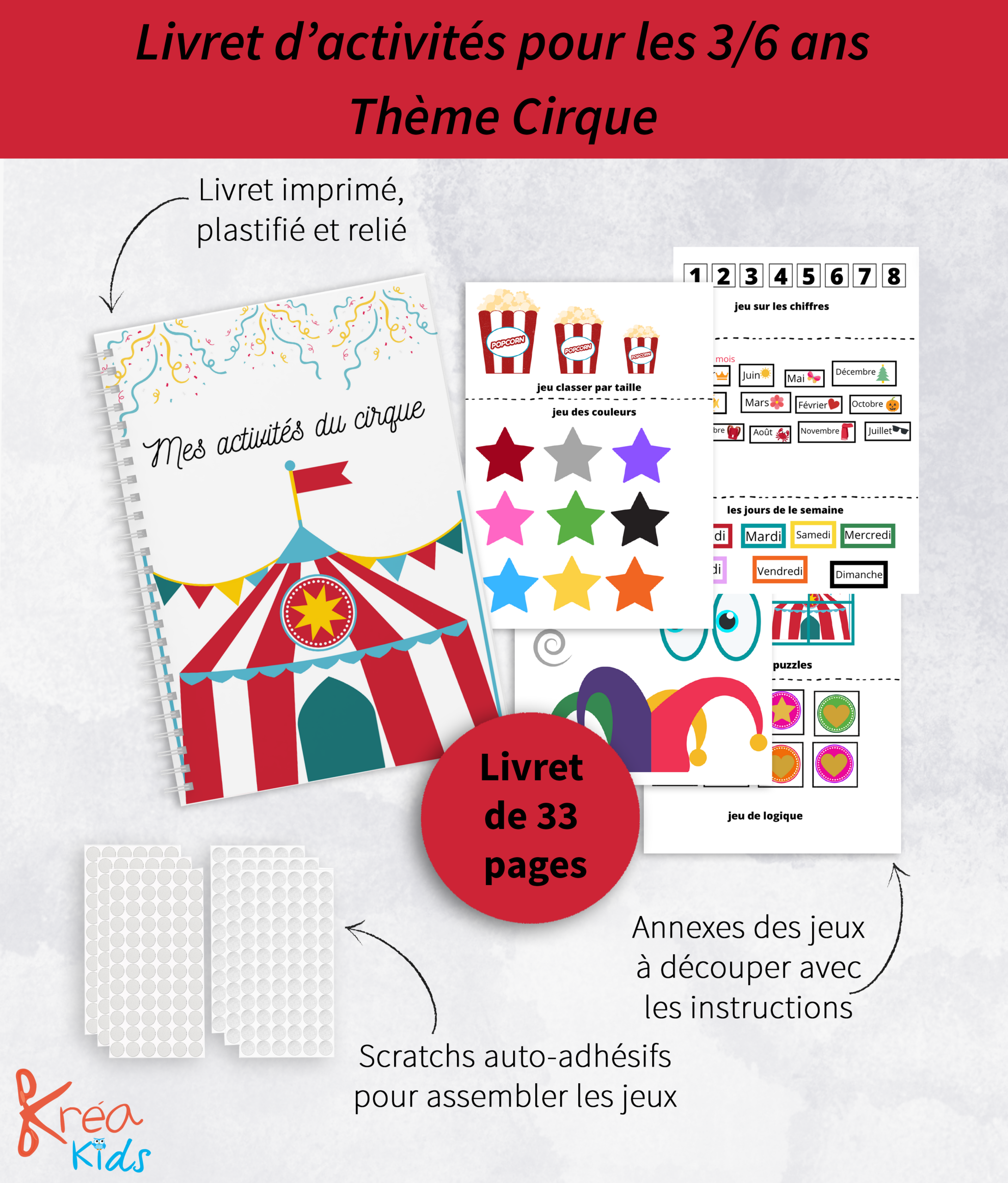 Cahier d'activités cirque niveau maternelle en kit