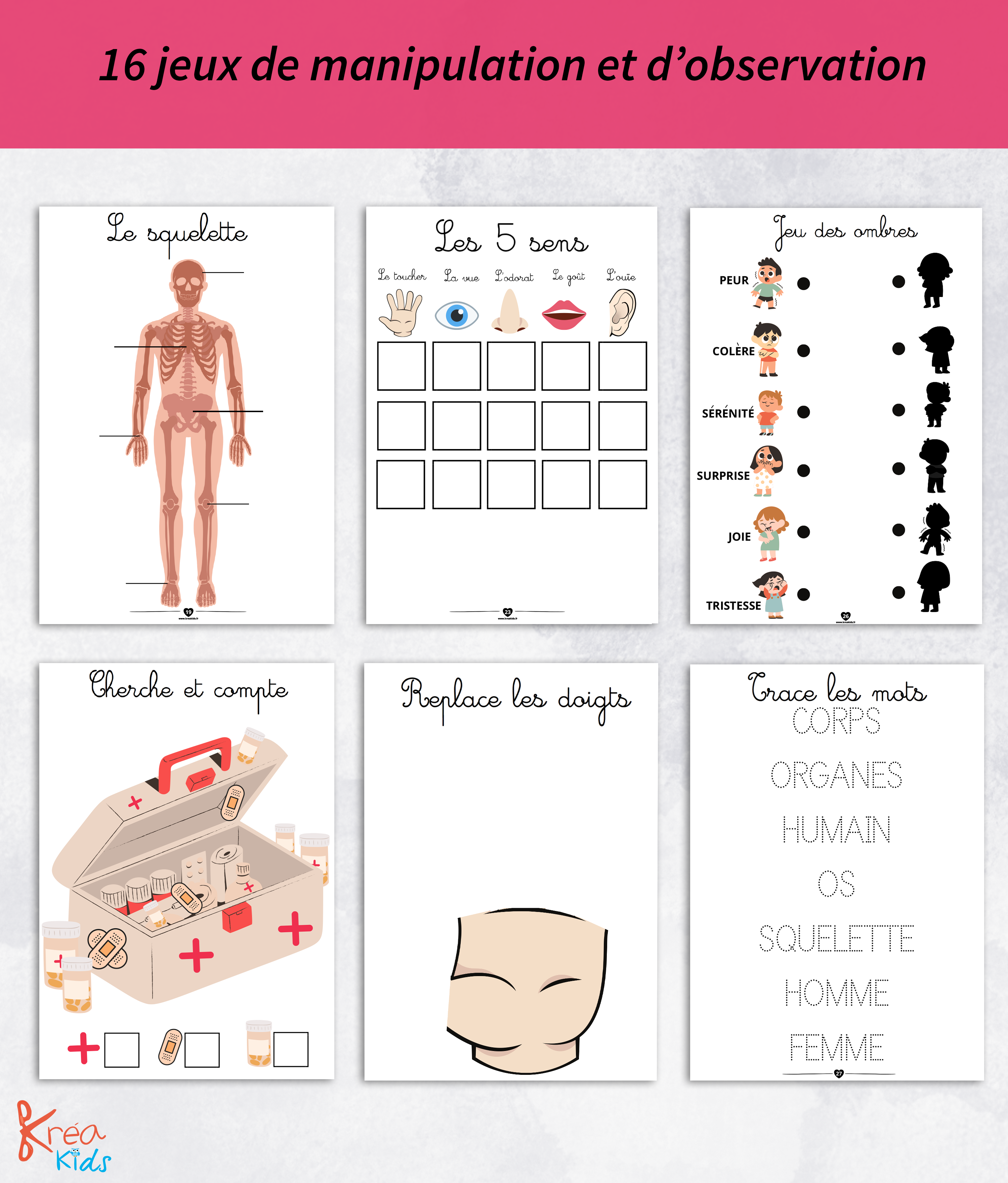 PDF quiet book du corps humain à imprimer – Image 5