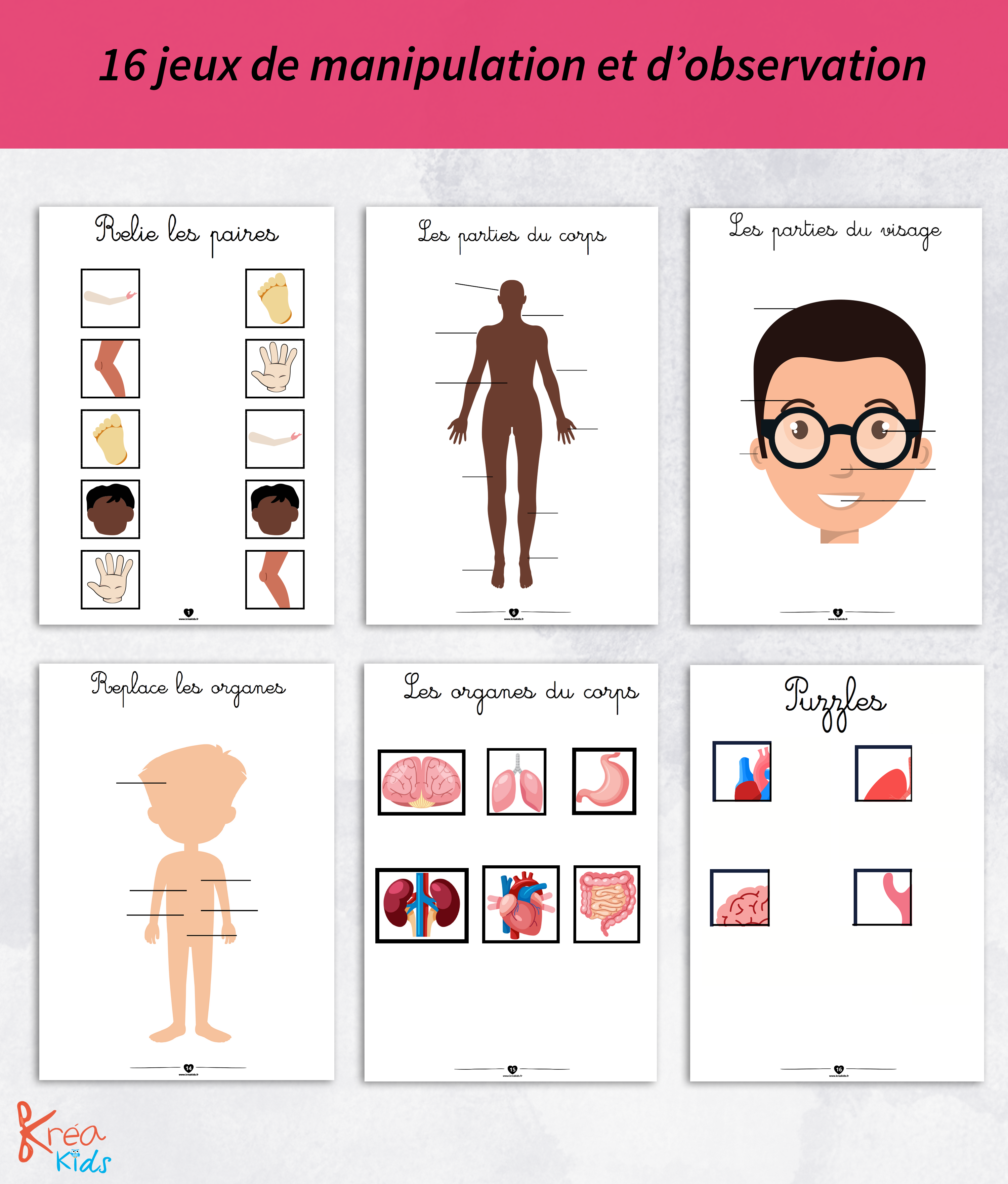 PDF quiet book du corps humain à imprimer – Image 2