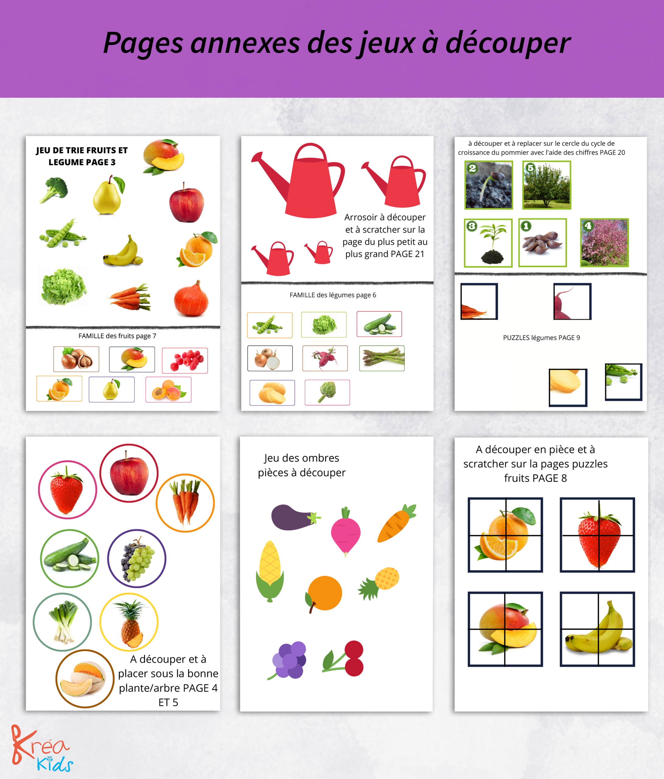 Livret d'activité fruits et légumes en kit – Image 2