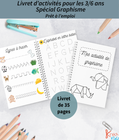 Cahier de graphisme réutilisable pour enfant