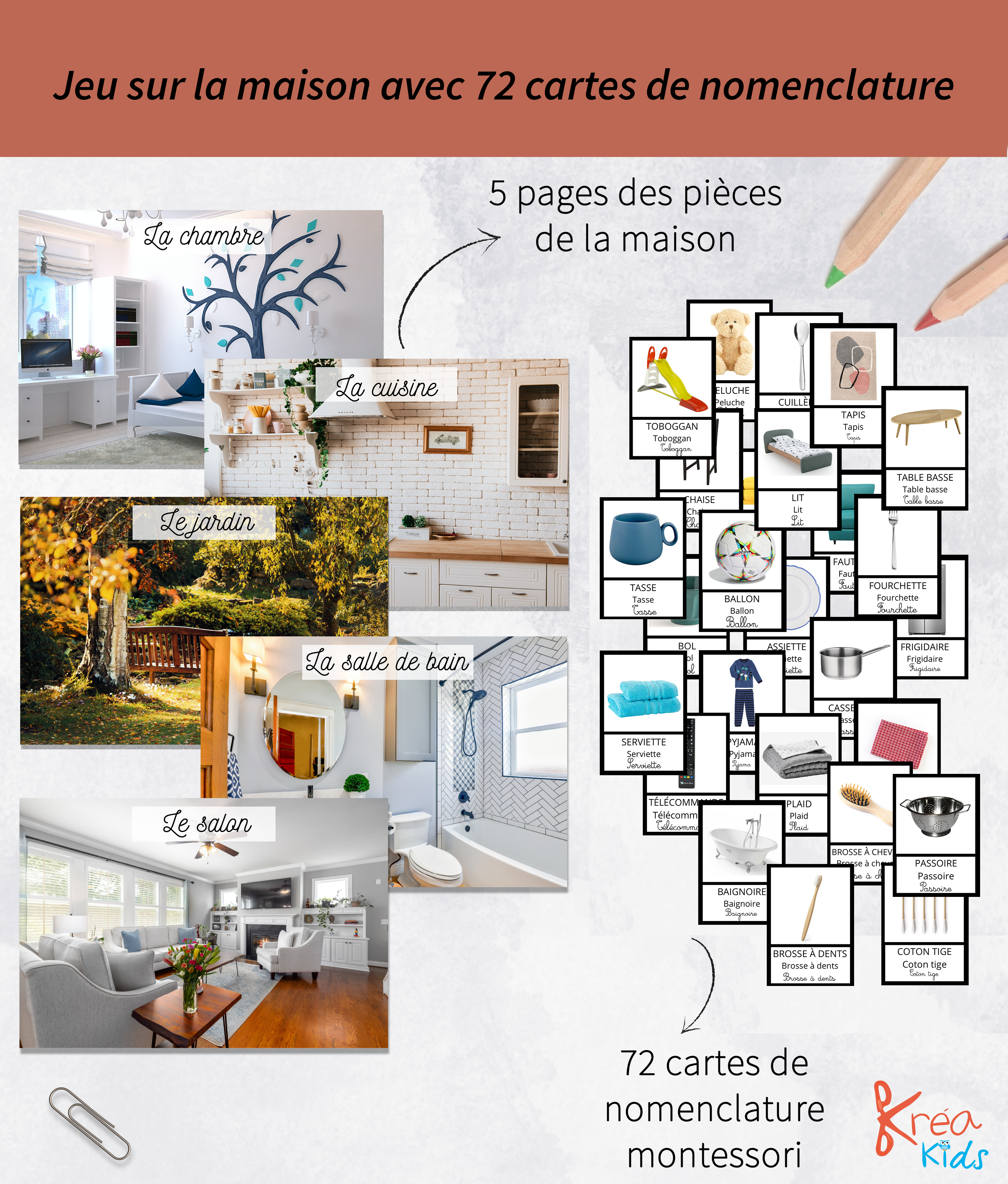 Jeu d’inspiration montessori sur la maison