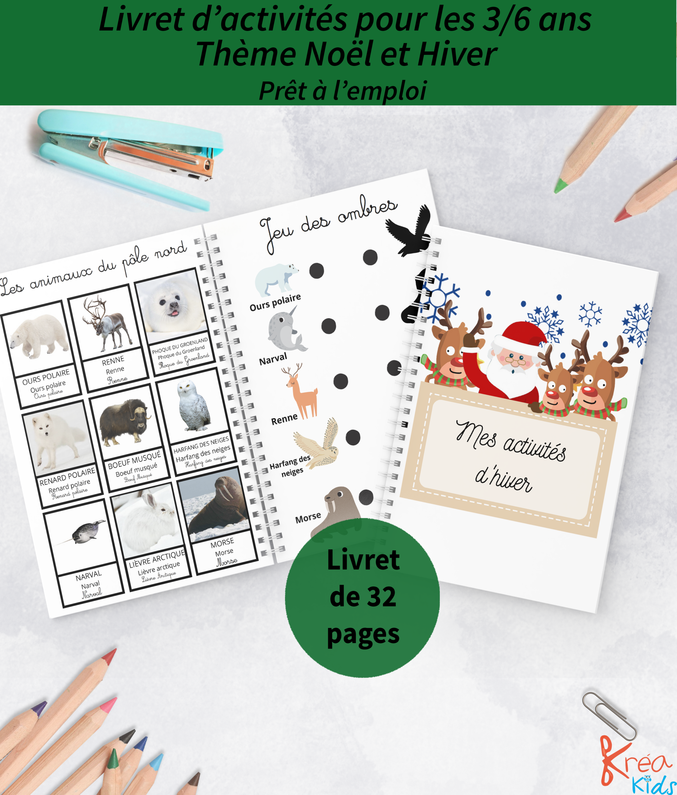 Cahier d'activités noël pour enfant prêt à l'emploi