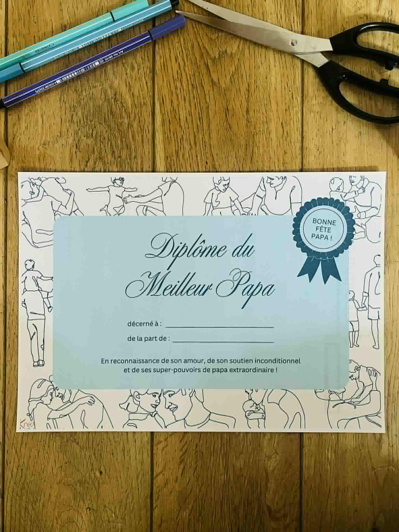 Diplome de meilleur papa gratuit