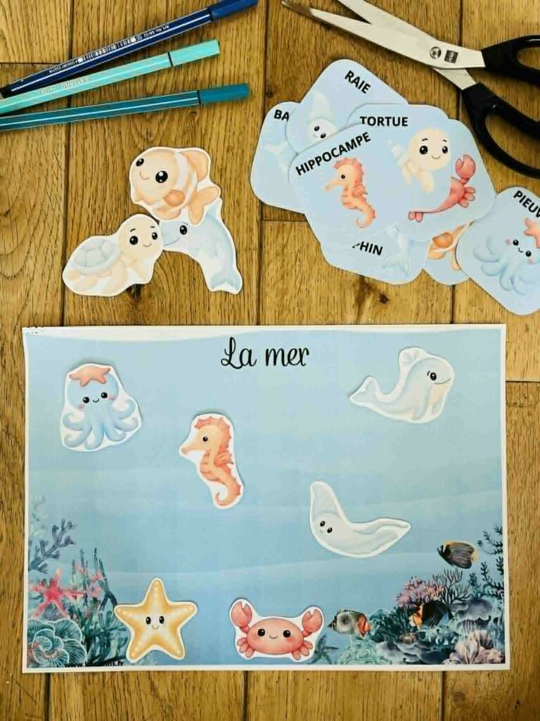 Imagier animaux de la mer gratuit