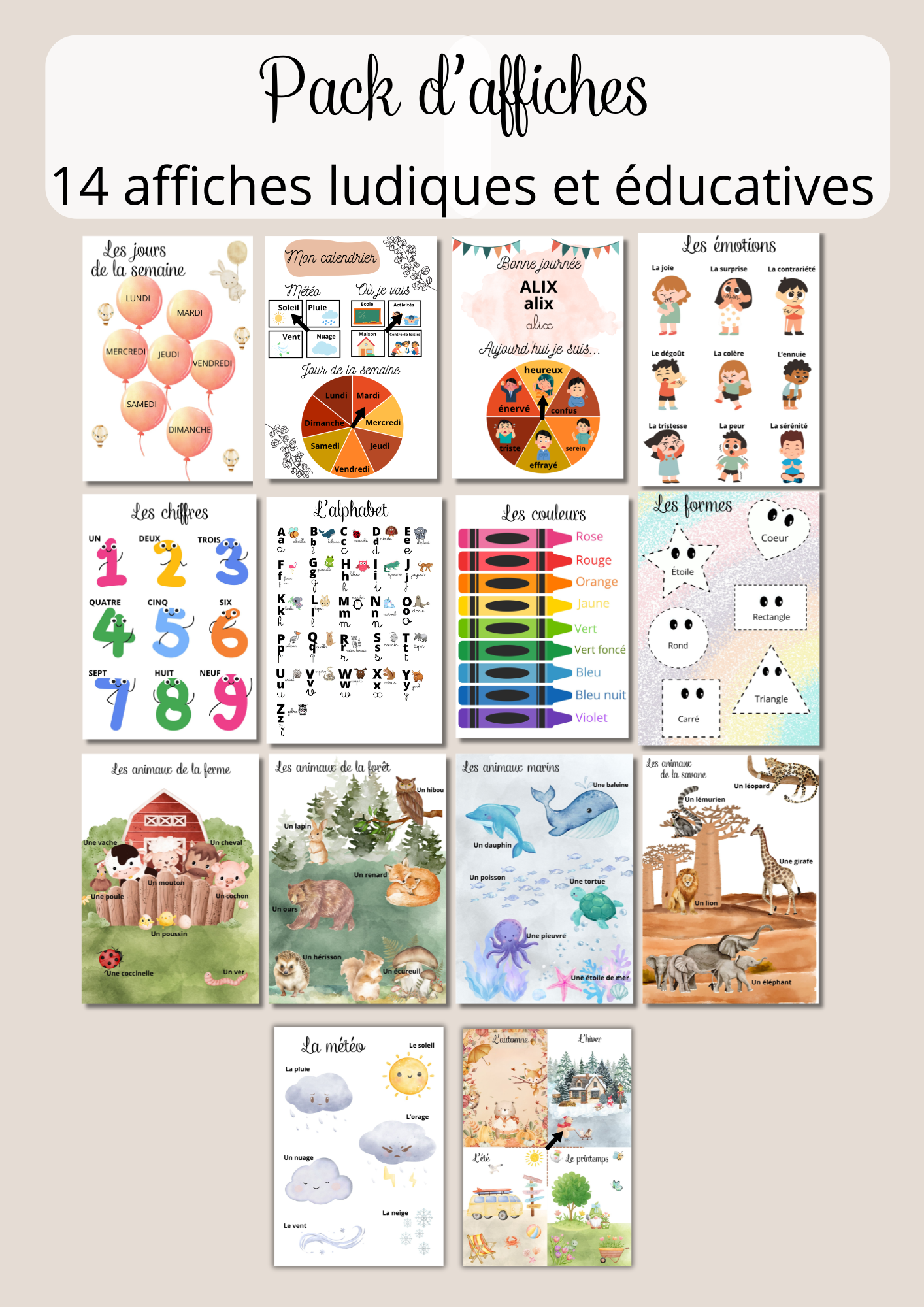 Pack affiches éducatives enfant – Image 3